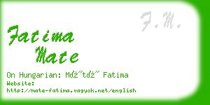 fatima mate business card